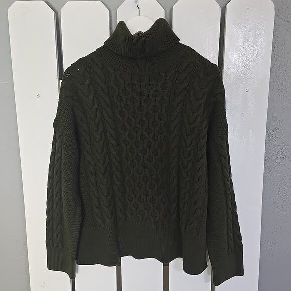 Banana Republic Merino Wool Fisherman Turtleneck Sweater S Fairy Grunge Academia - Picture 1 of 5